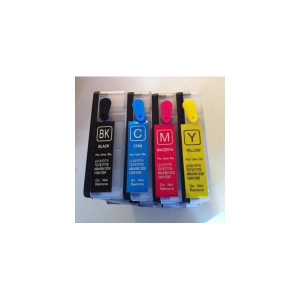 4 vazio  20ML/BK+10ML/C-M-Y para Brother LC1240 LC1280