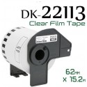 Clear 62mmX15.24m para Brother P-Touch QL1000,1050,1060,820