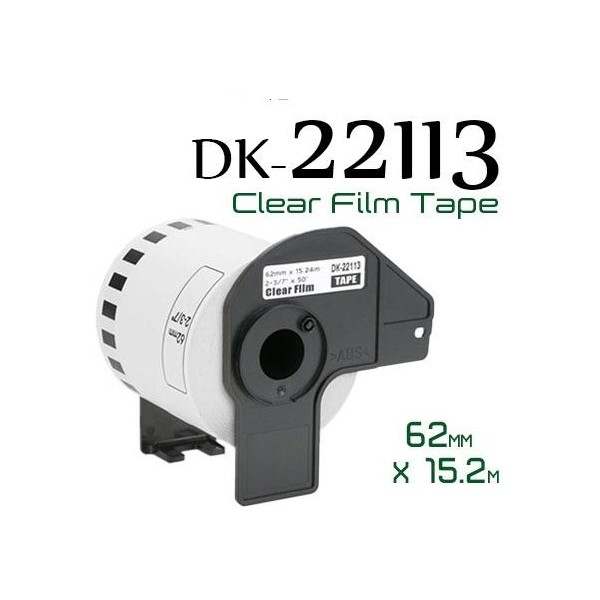 Clear 62mmX15.24m para Brother P-Touch QL1000,1050,1060,820