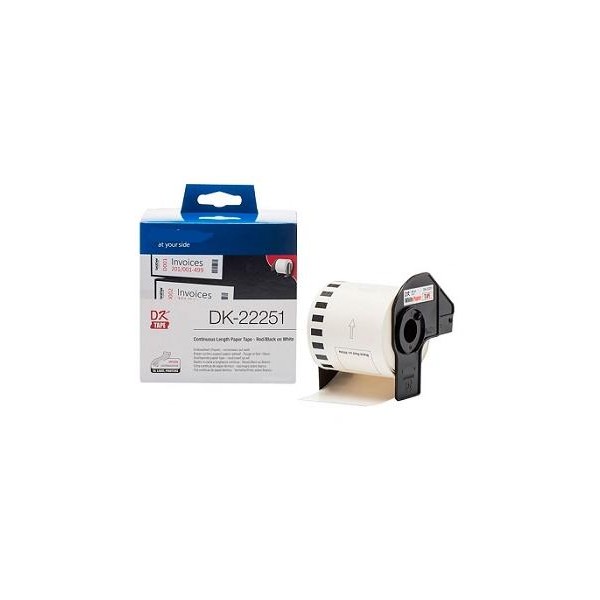 Black/Red 62mmX15Meter para Brother P-Touch QL800,810,820