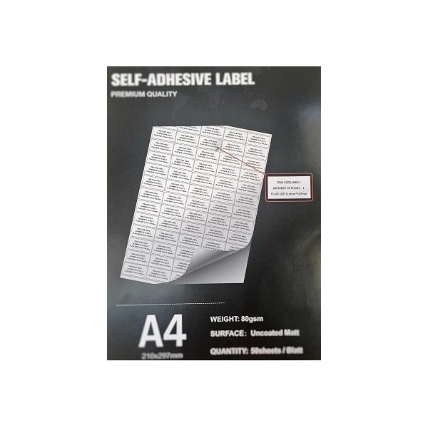 105x148cm 50 folhas adesiva Matt-Auto A4/80g (4 etiquetas) 