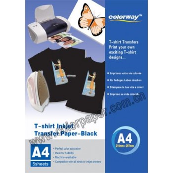 T-shirt escuro papel de transferência,120g/m2 A4 5 Folhas